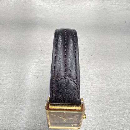 Citizen CQ Watch Men 25mm Black Dial Gold Tone Rectangle 3630-890825 New Battery4