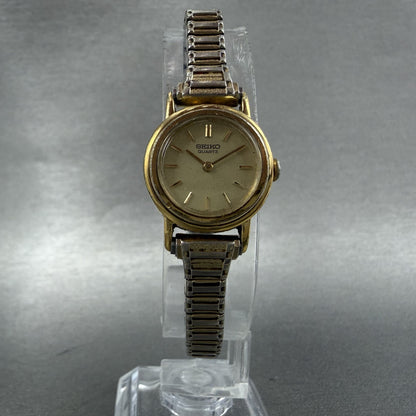 Seiko Watch Women 19mm Champagne Dial Gold Tone Round 23200319 New Battery VTG5