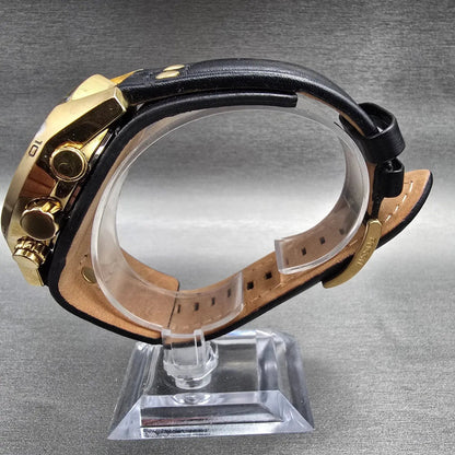 Fossil Coachman Chronograph Watch Men 44mm Black Dial Gold CH2615 New Battery6