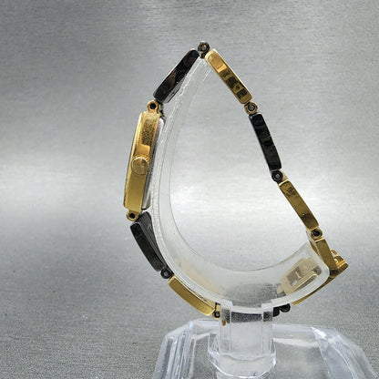 Seiko Pulsar Watch Women 12mm Black Dial Black & Gold Tone V2205460 New Battery6