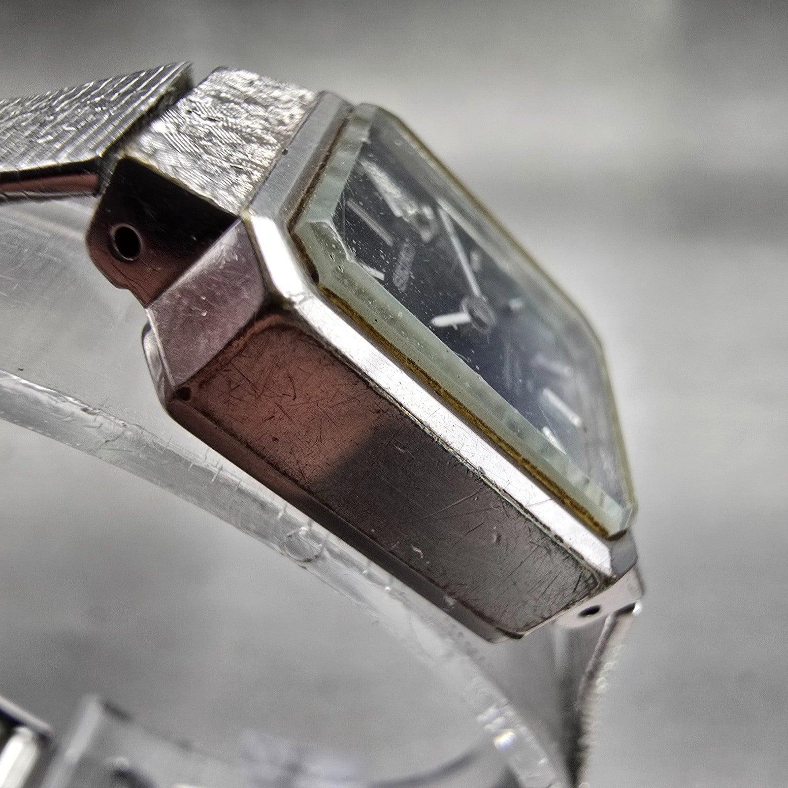 Seiko Special Watch Women 18mm Blue Dial Silver Tone Rectangle 1140-3170 Works3