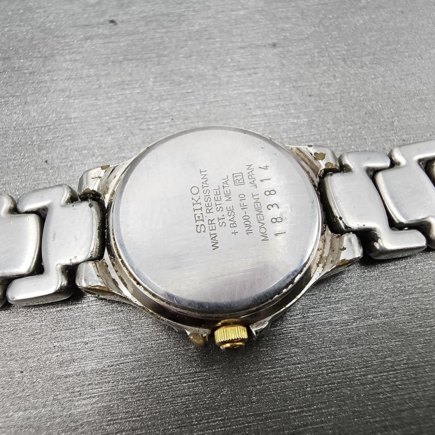 Seiko Watch Women 23mm Blue Dial Two Tone Round Vintage 1n001f10 New Battery8