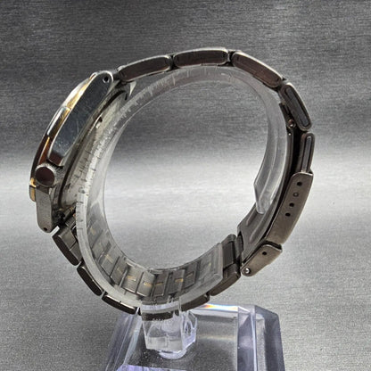 Pulsar Watch Men 35mm White Dial Titanium Date Round VX32-X253 New Battery JP6