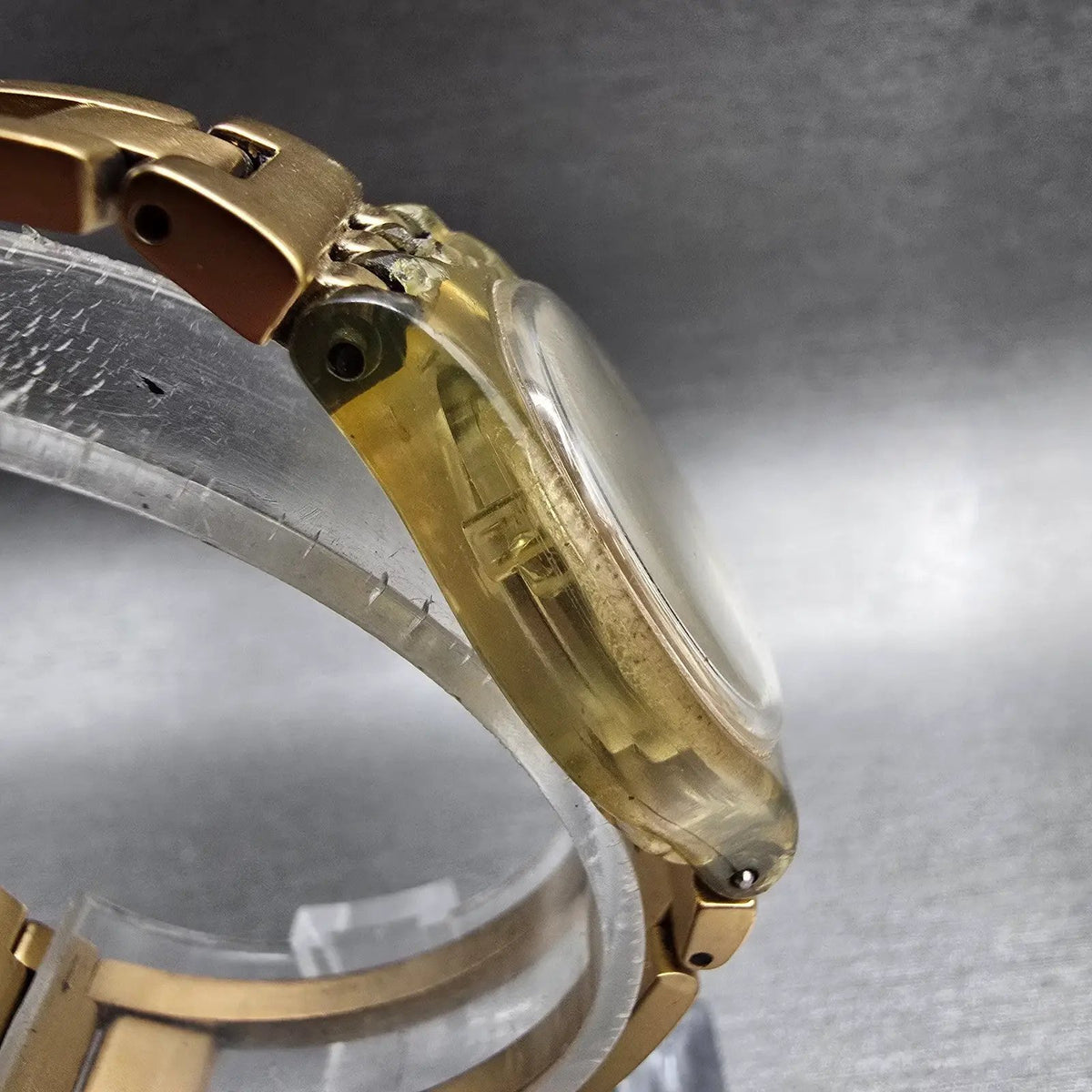 Swatch Enercle Watch Women 25mm Gold Dial Gold Tone Round LN137 New Battery3