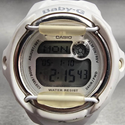 Casio Baby-G BG-169R Watch Women 42mm White Dial White Tone Alarm Chrono New Bat1