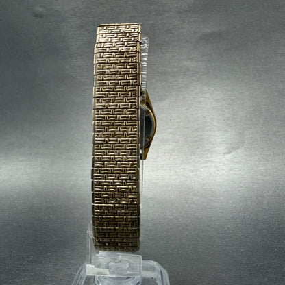 Seiko SQ Watch Women 24mm Gold Dial Gold Tone Daydate 3Y03-0169 New Battery VTG97
