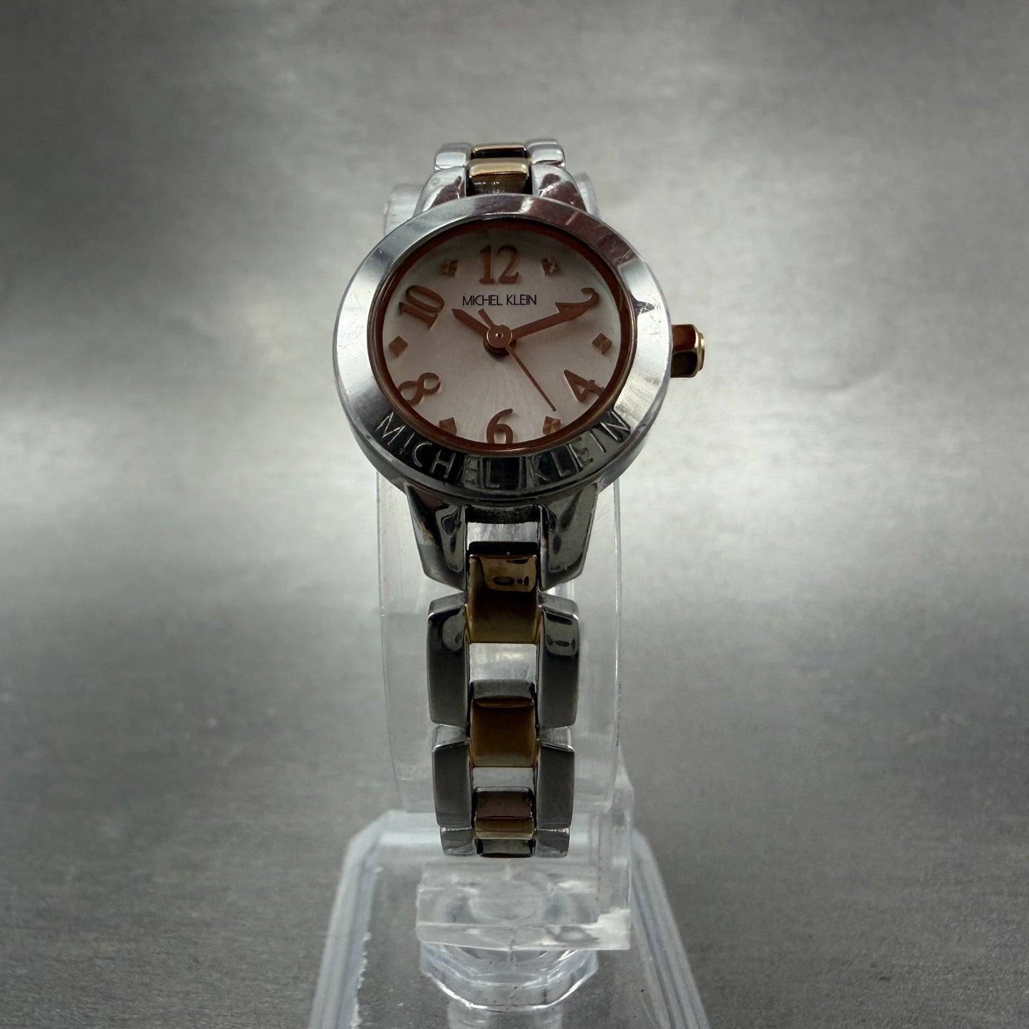 Seiko Michel Klein Watch Women 20mm White Dial Two Tone Round 1N01-K970 New Batt5
