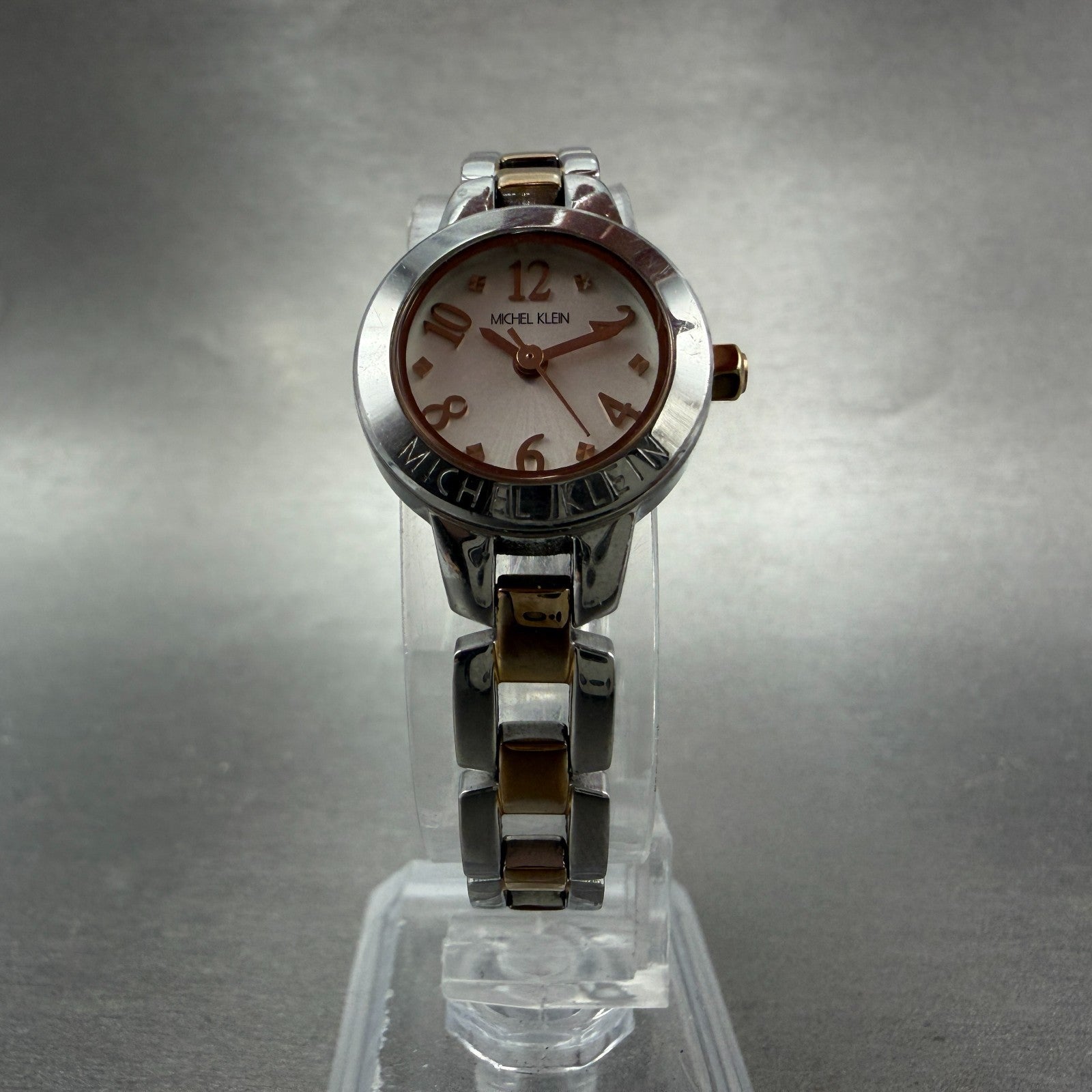 Seiko Michel Klein Watch Women 20mm White Dial Two Tone Round 1N01-K970 New Batt5