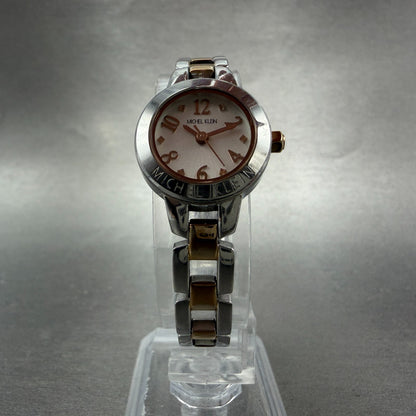 Seiko Michel Klein Watch Women 20mm White Dial Two Tone Round 1N01-K970 New Batt5