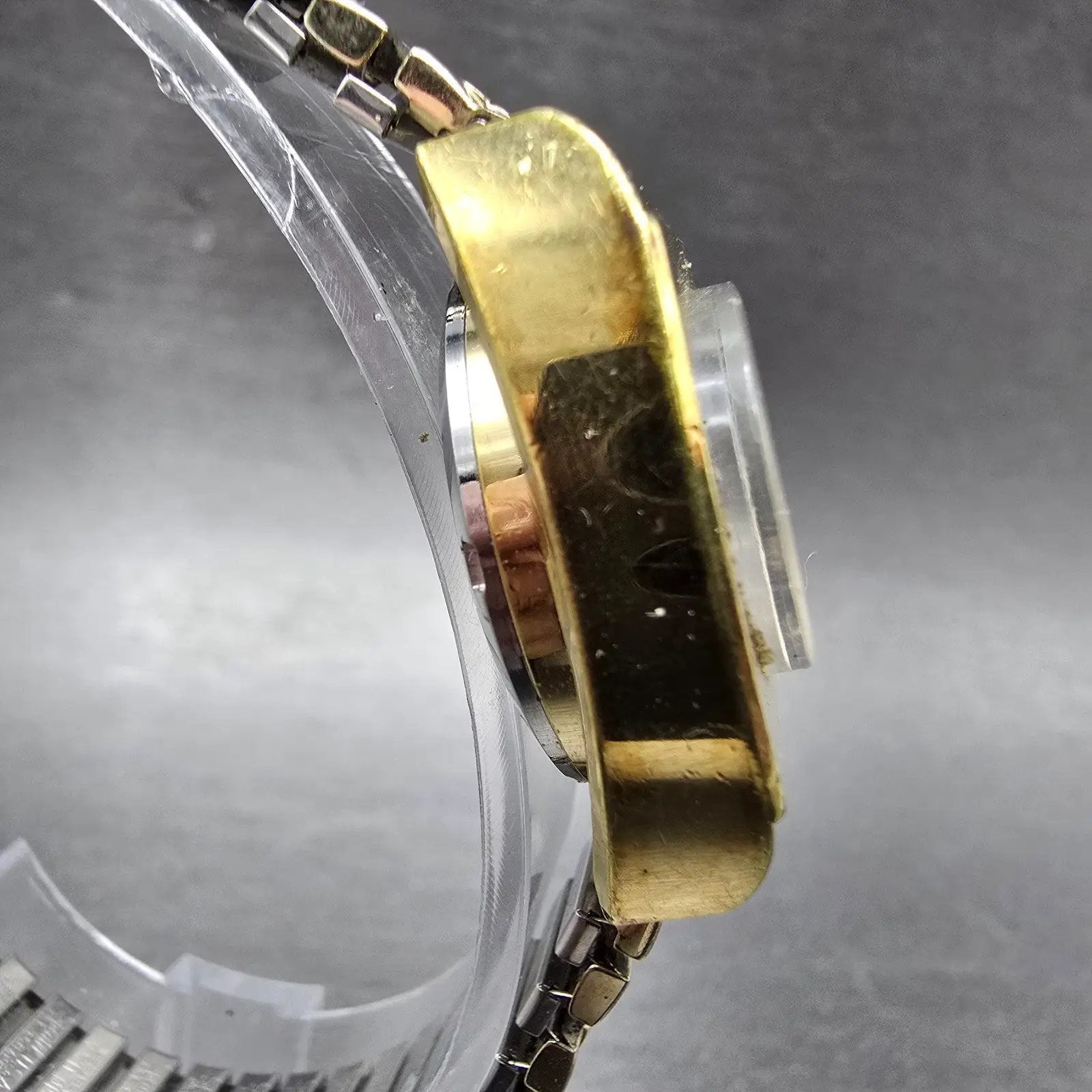 Bulova Accutron Watch Women 25mm Brown Dial Gold Plated Rectangle Daydate PARTS4