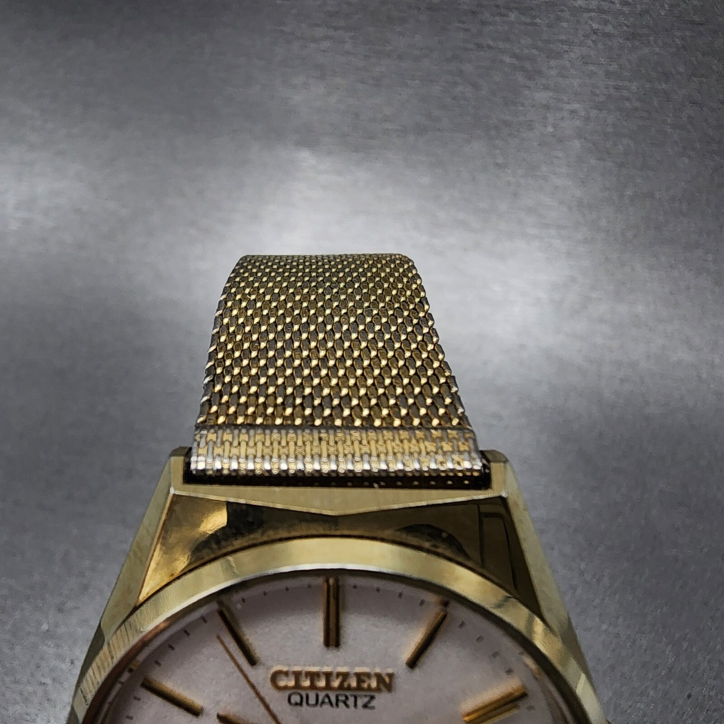 Citizen CQ Crystron Watch Men 34mm White Dial Gold Tone Daydate 4710240 PARTS5