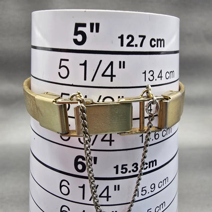 Citizen CQ Watch Women 16mm Gold Dial Gold Tone Oval 3220-S16881 New Battery VTG9