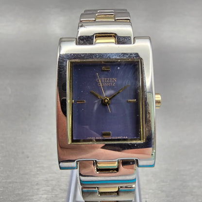 Citizen Watch Women 20mm Blue Dial Silver tone Rectangle 5930-S99051 New Battery0