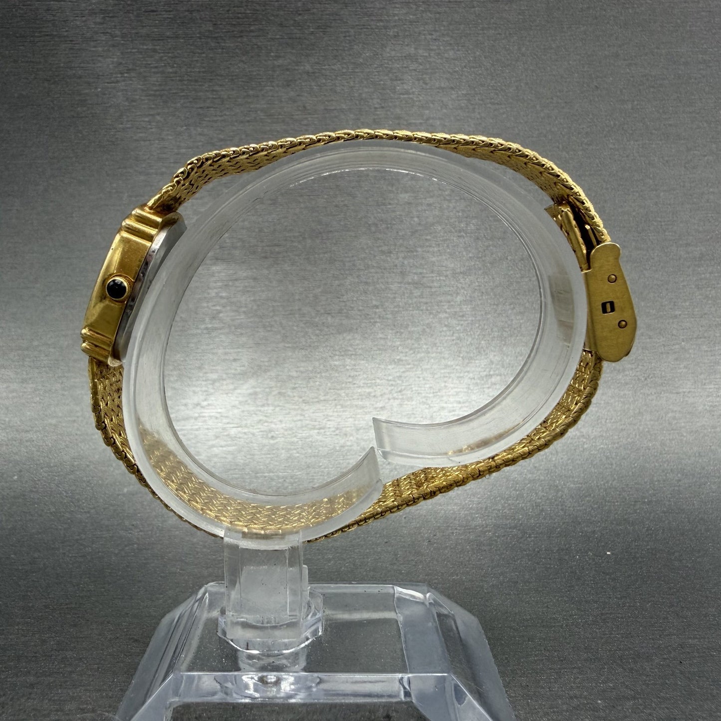 Elgin Watch Women 19mm Gold Dial Gold Tone Rectangle FK283 New Battery VTG6