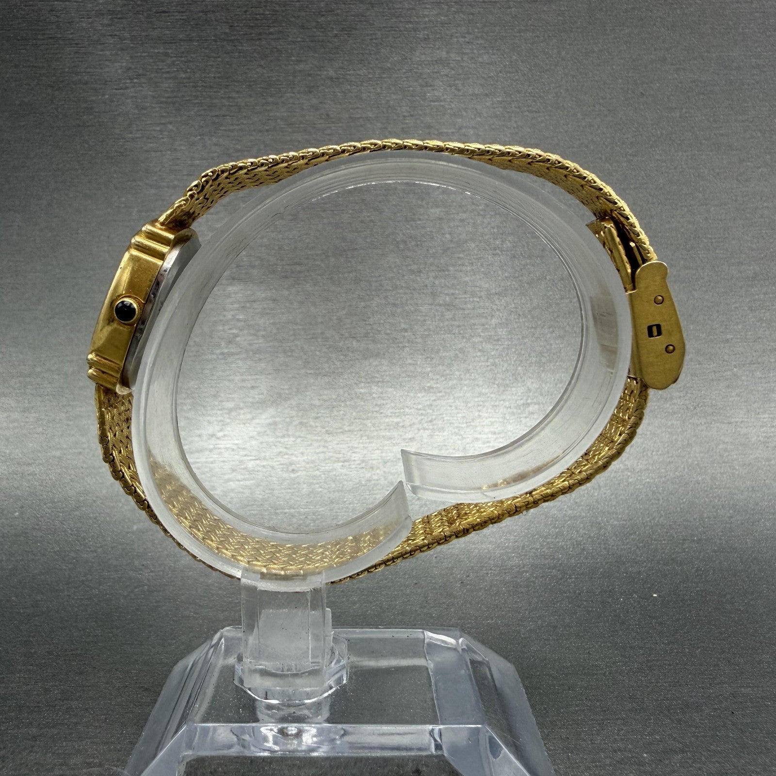 Elgin Watch Women 19mm Gold Dial Gold Tone Rectangle FK283 New Battery VTG6