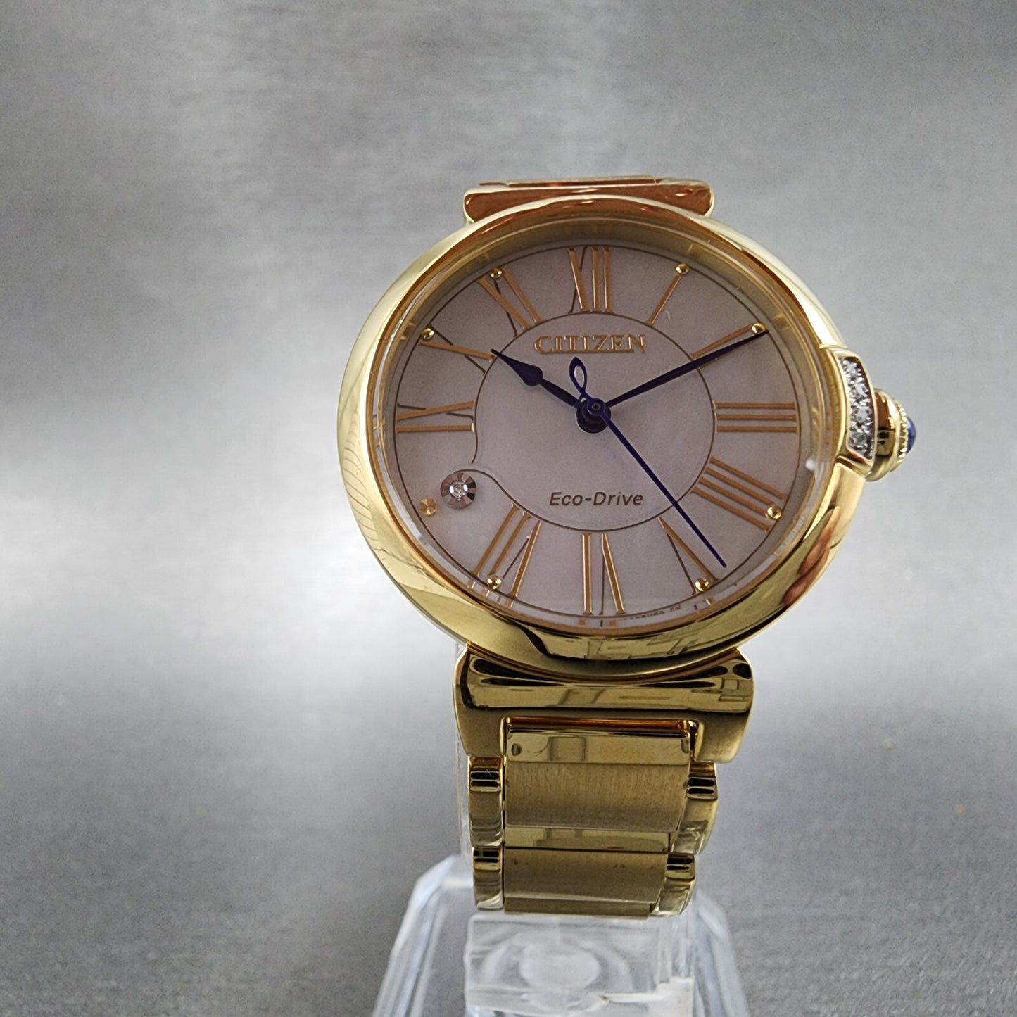 Citizen EcoDrive L Mae Watch Women 29mm MOP Dial Gold Tone Round EM106257D A125