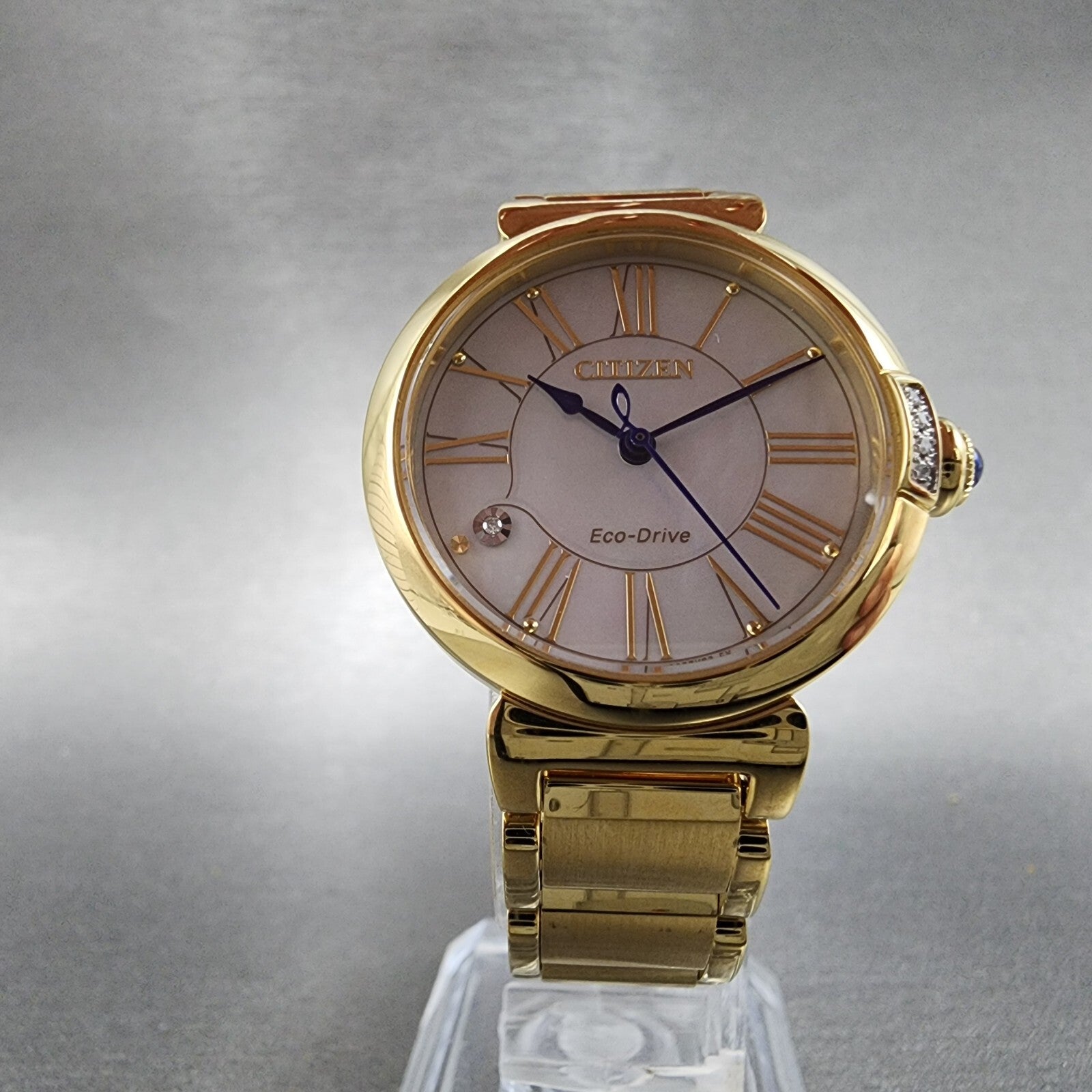 Citizen EcoDrive L Mae Watch Women 29mm MOP Dial Gold Tone Round EM106257D A125