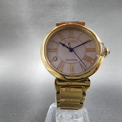 Citizen EcoDrive L Mae Watch Women 29mm MOP Dial Gold Tone Round EM106257D A125