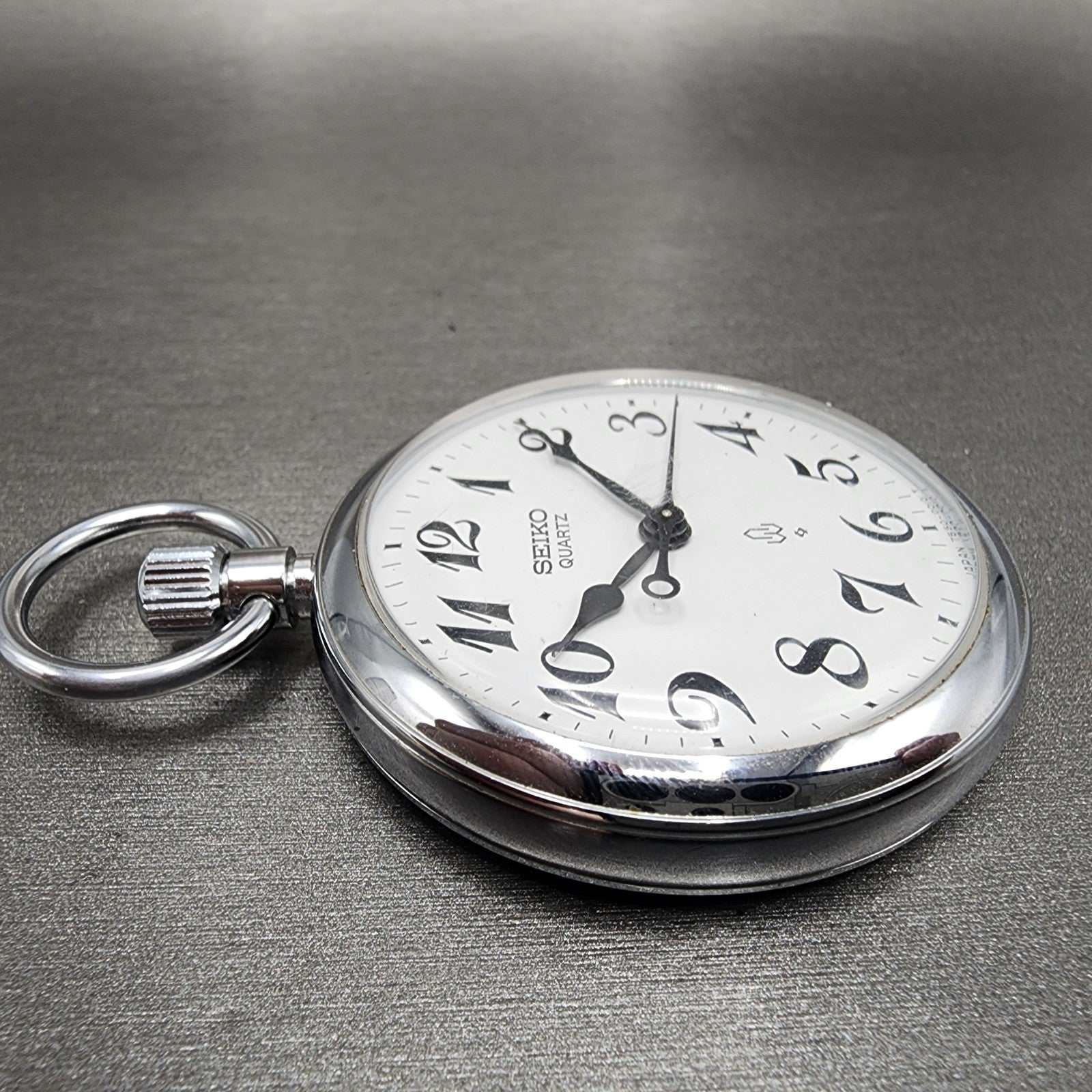 Seiko Pocket Watch Men 50mm White Dial Silver Tone 75500010 PARTS4
