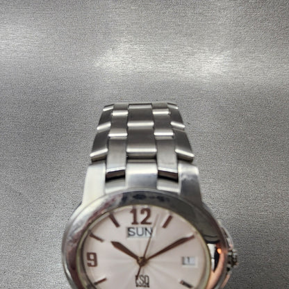 ESQ Daydate Watch Men 37mm White Dial Stainless Steel E5312 Round PARTS5