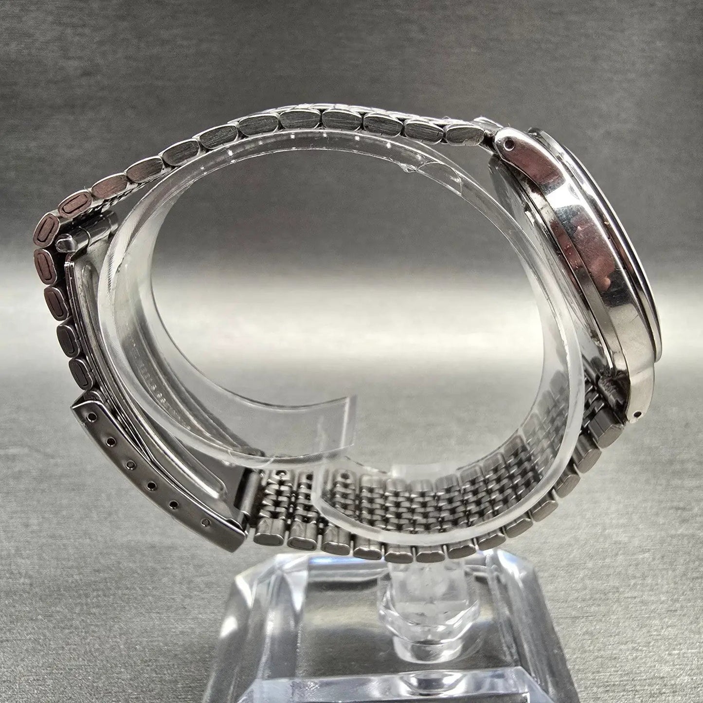 Seiko Spirit Watch Men 33mm Silver Dial Silver Tone Date Round 5E32-6A40 New Bat8