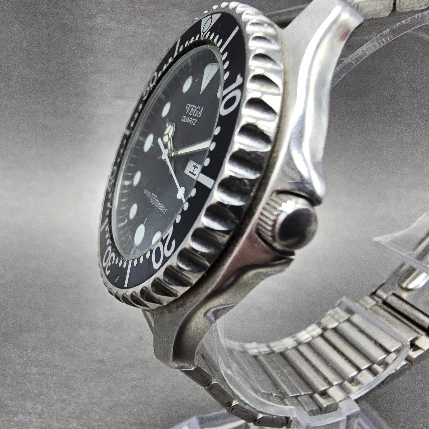Citizen Vega Dive Watch Men 40mm Black Dial Steel Daydate 3J00-397037 NewBattery2