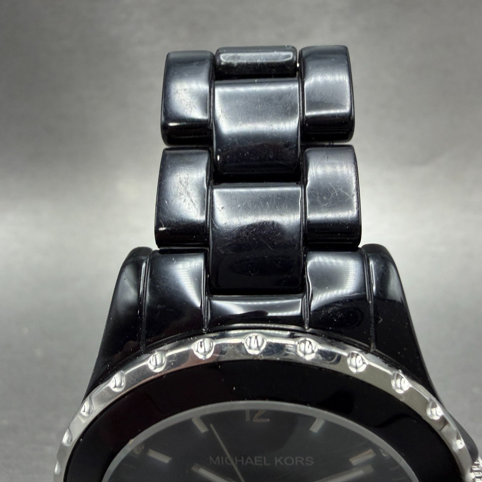 Michael kors Watch Women 41mm Black Dial Black Tone Date Round MK-5248 New batt4