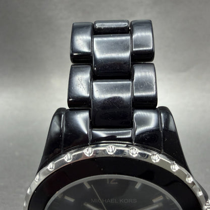 Michael kors Watch Women 41mm Black Dial Black Tone Date Round MK-5248 New batt4