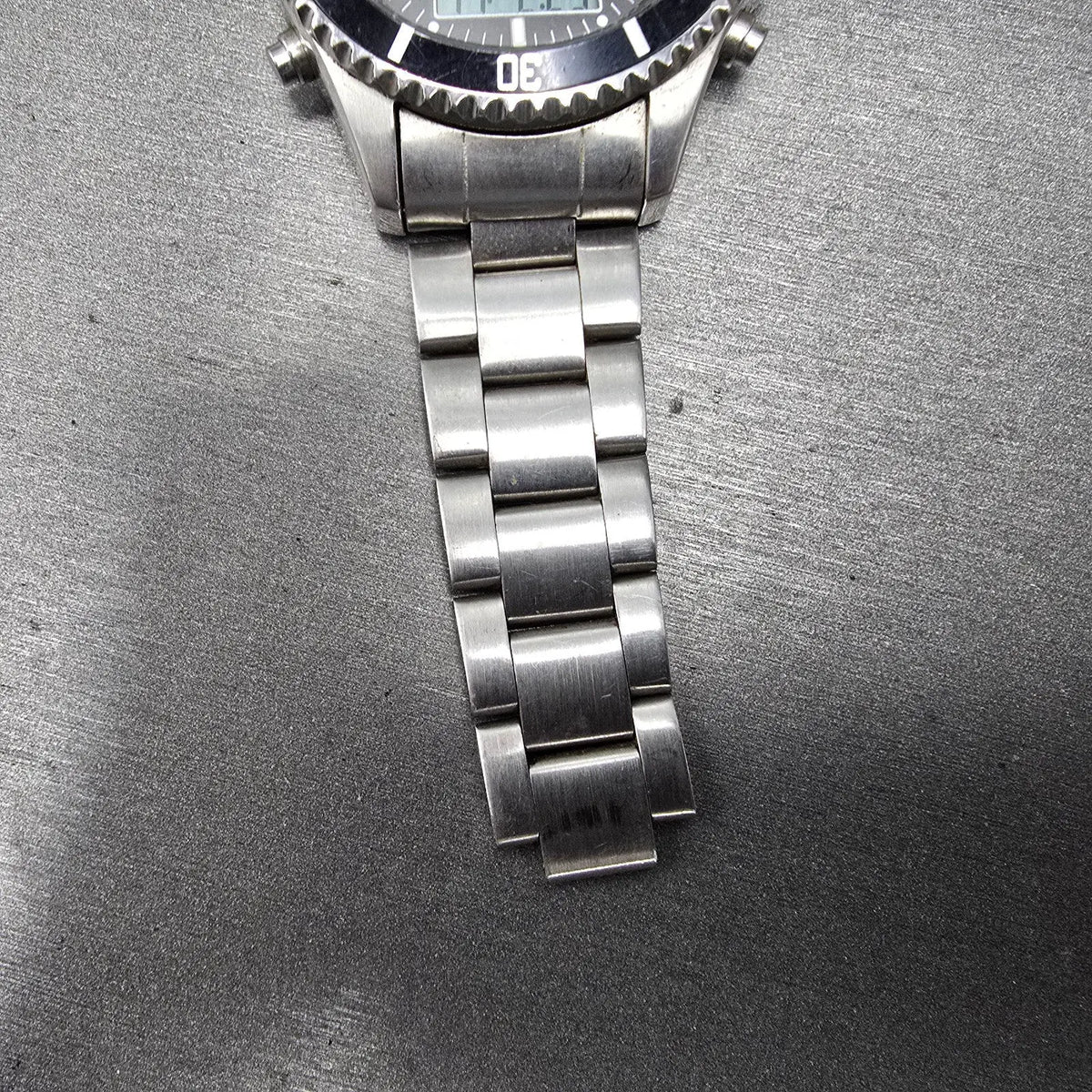 Elgin Dive Watch Men 42mm Black Dial Steel Atomic Solar Analog Digital Runs READ8