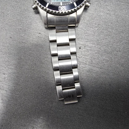 Elgin Dive Watch Men 42mm Black Dial Steel Atomic Solar Analog Digital Runs READ8