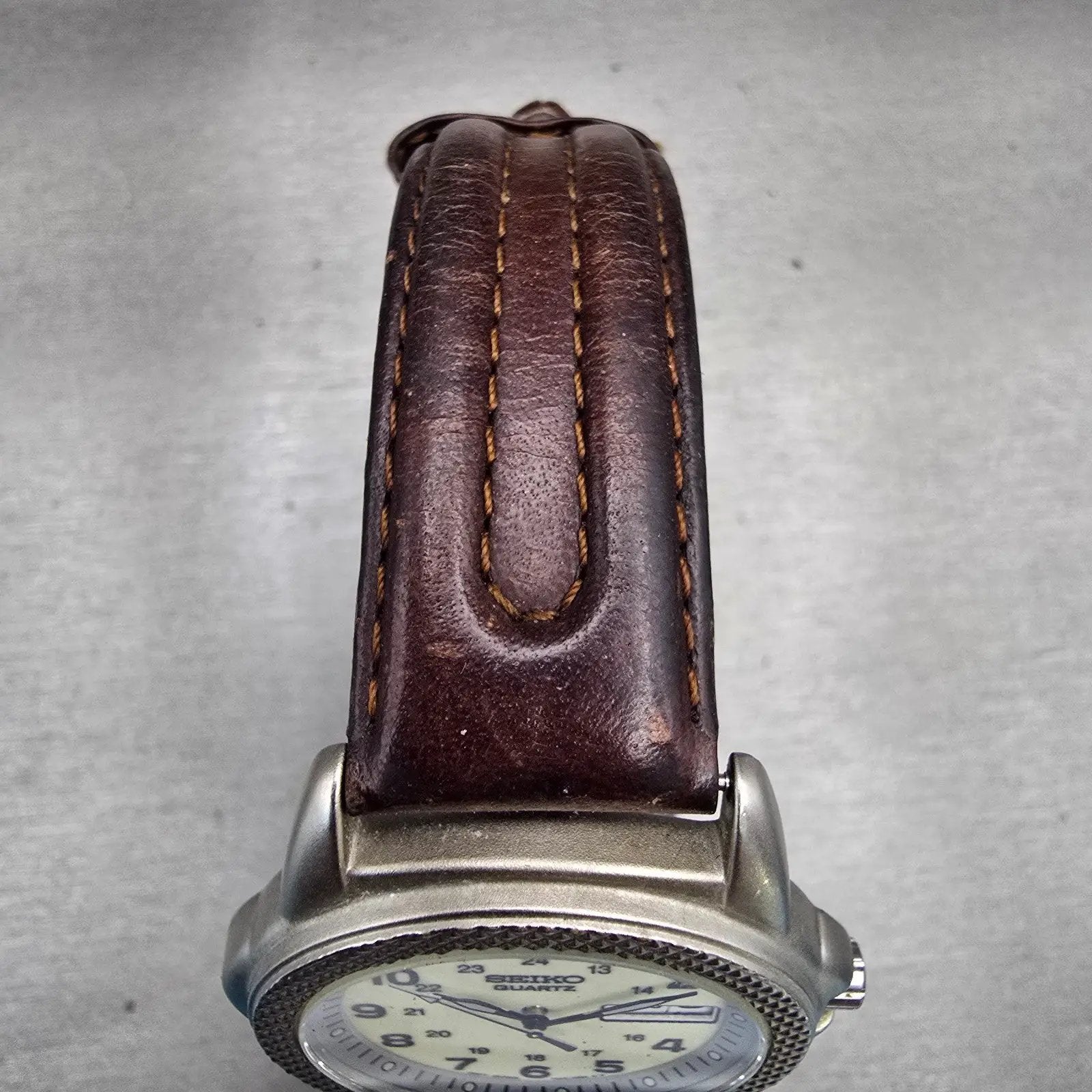 Seiko Watch Men 38mm Luminous Dial Silver Tone Daydate 7N43-6B20 New Battery VTG4