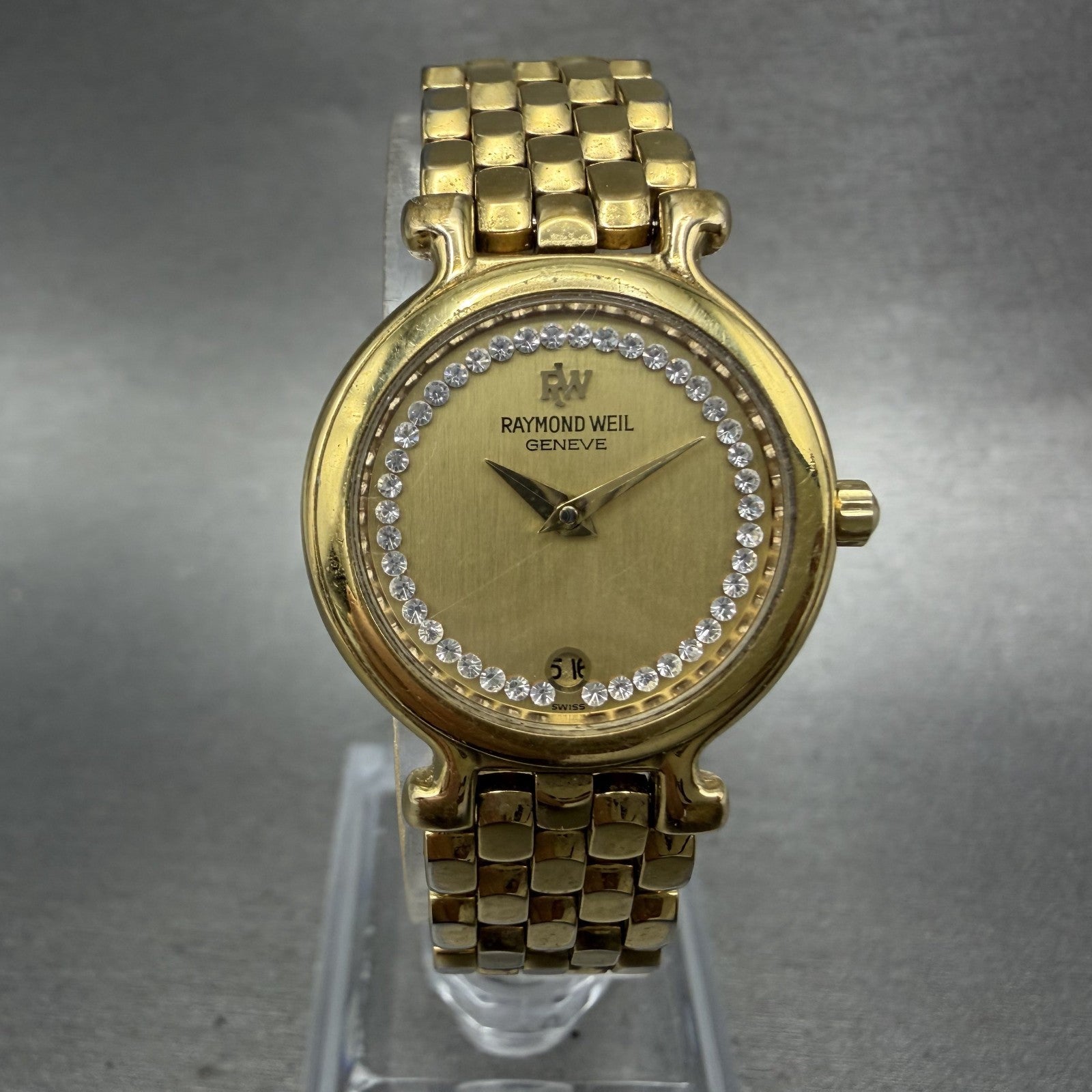 Raymond Weil Watch Women 24mm Champagne Dial Gold Plated 9937-2 PARTS0