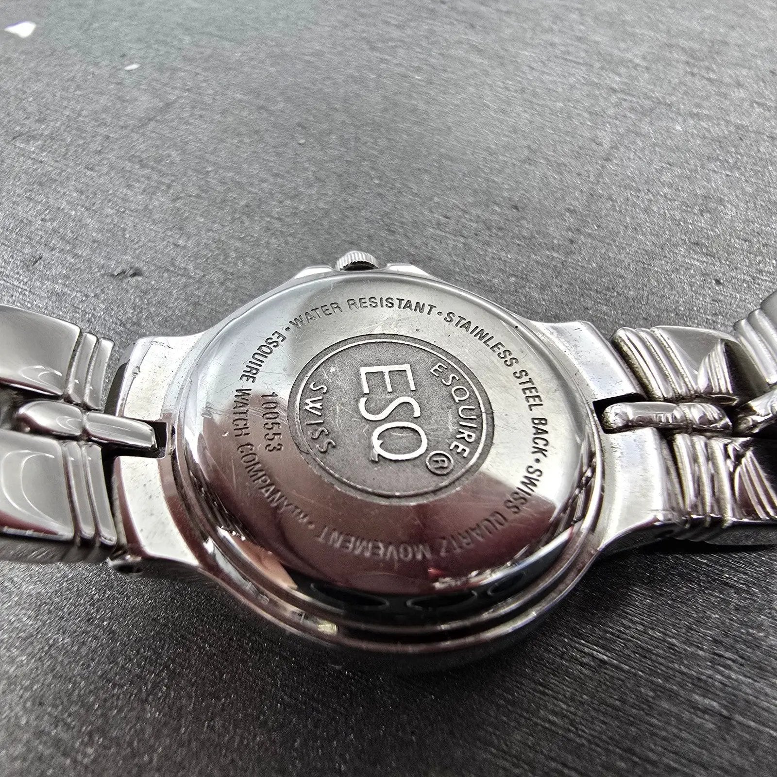 ESQ Watch Women 24mm MOP Dial Stainless Steel Round 100553 New Battery9
