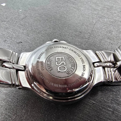 ESQ Watch Women 24mm MOP Dial Stainless Steel Round 100553 New Battery9