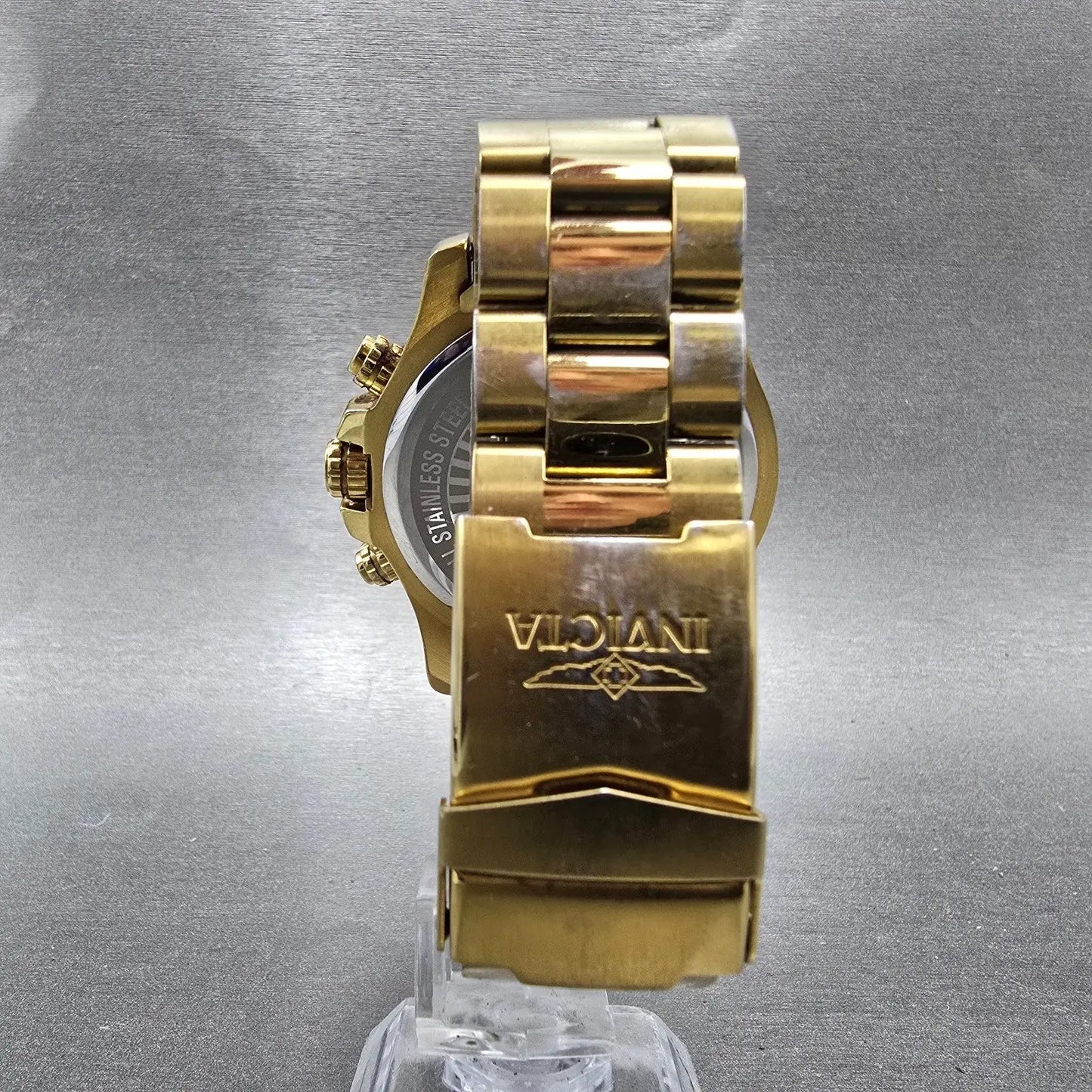 Invicta Specialty Chronograph Dive Watch Men 45mm Purple Dial Gold Tone New Batt7