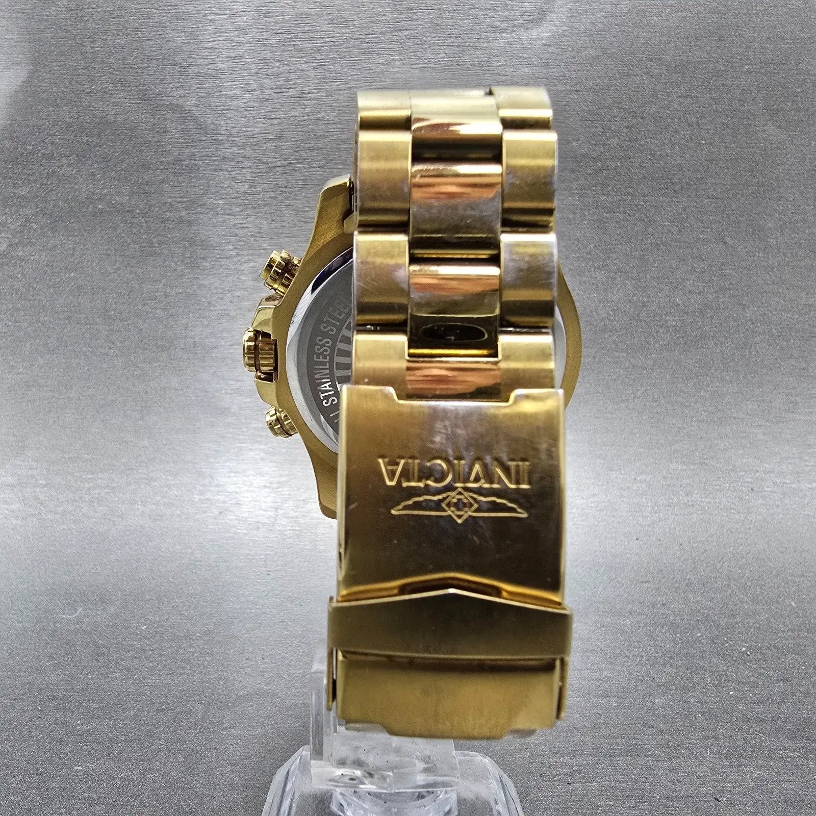 Invicta Specialty Chronograph Dive Watch Men 45mm Purple Dial Gold Tone New Batt7