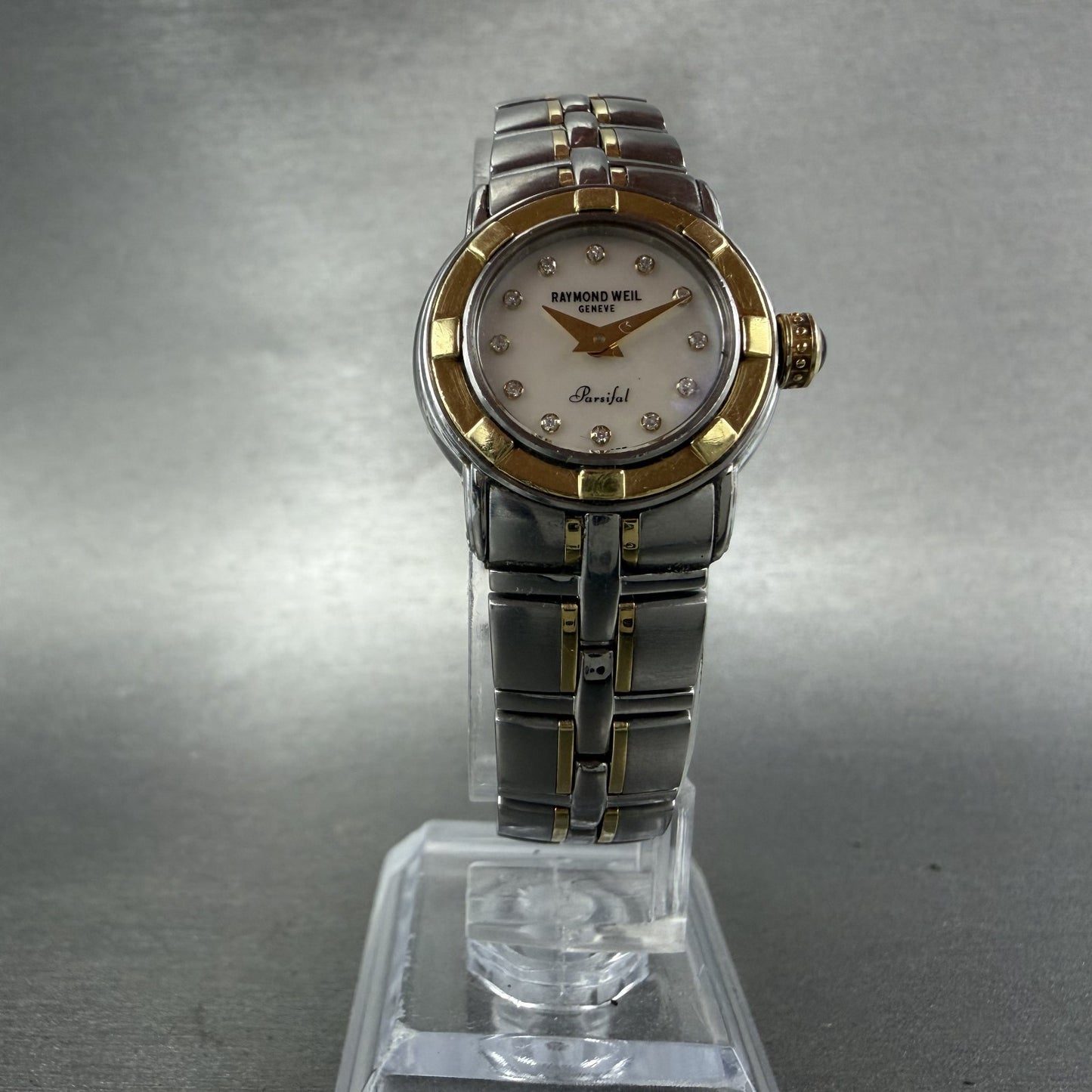 Raymond Weil Parsifal Watch Women 22mm MOP Dial Two Tone 9640 New Battery ABC5