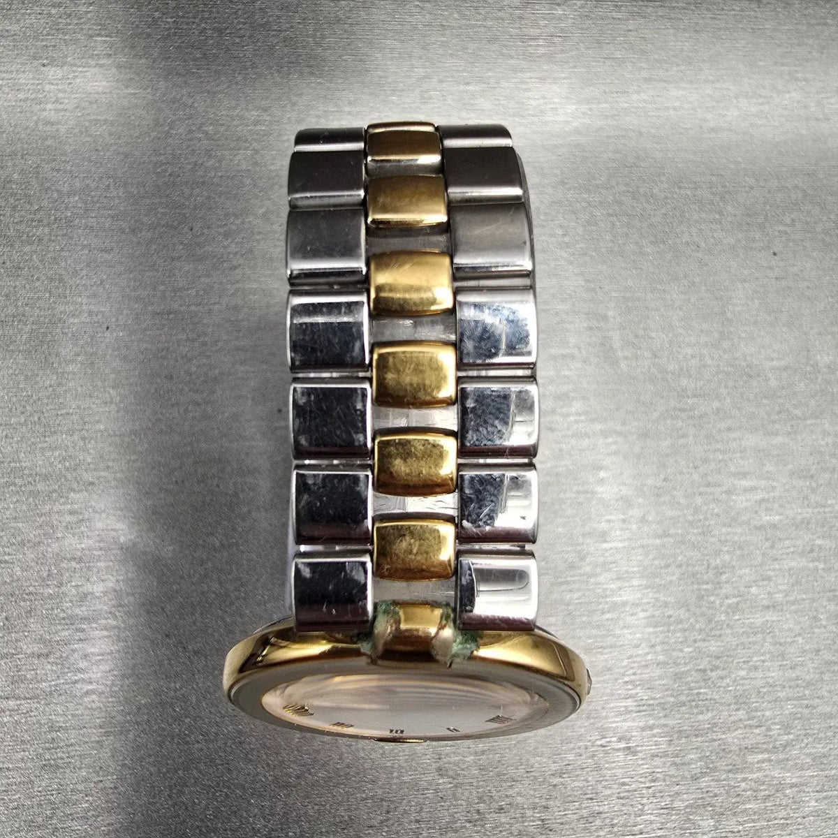 Seiko Lassale Watch Men 33mm White Dial Gold Tone Round 5A54-2000 New Battery4