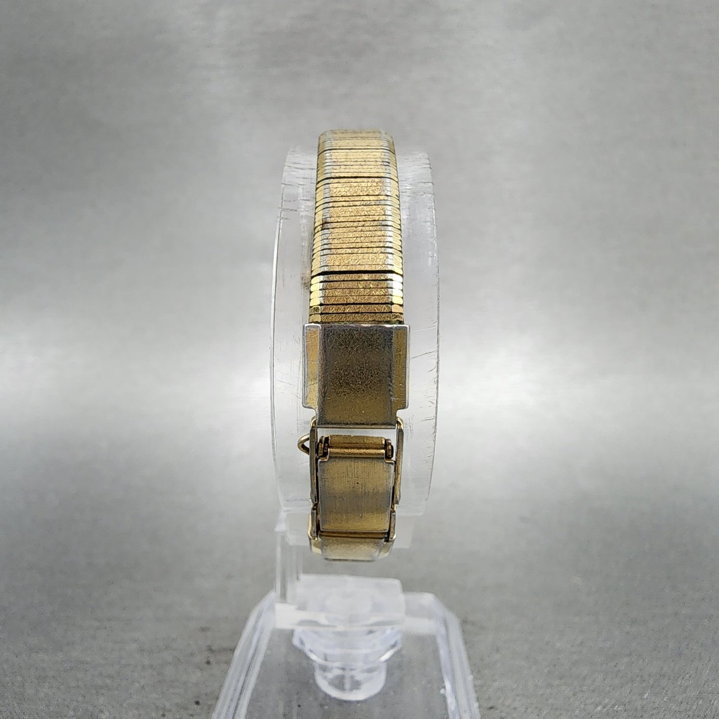 Seiko Watch Women 12mm Gold Dial Gold Tone Rectangle 13205049 New Battery VTG7