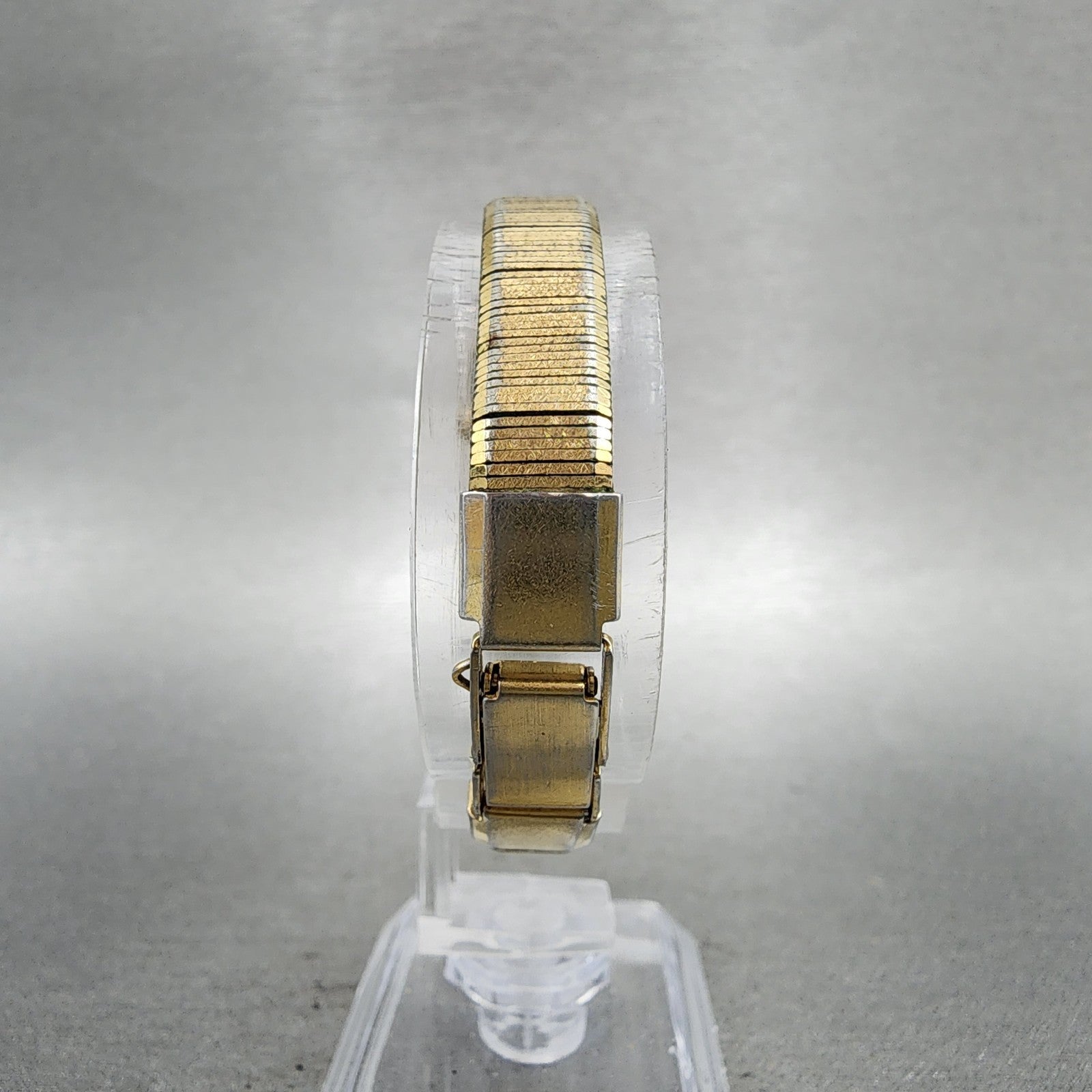 Seiko Watch Women 12mm Gold Dial Gold Tone Rectangle 13205049 New Battery VTG7