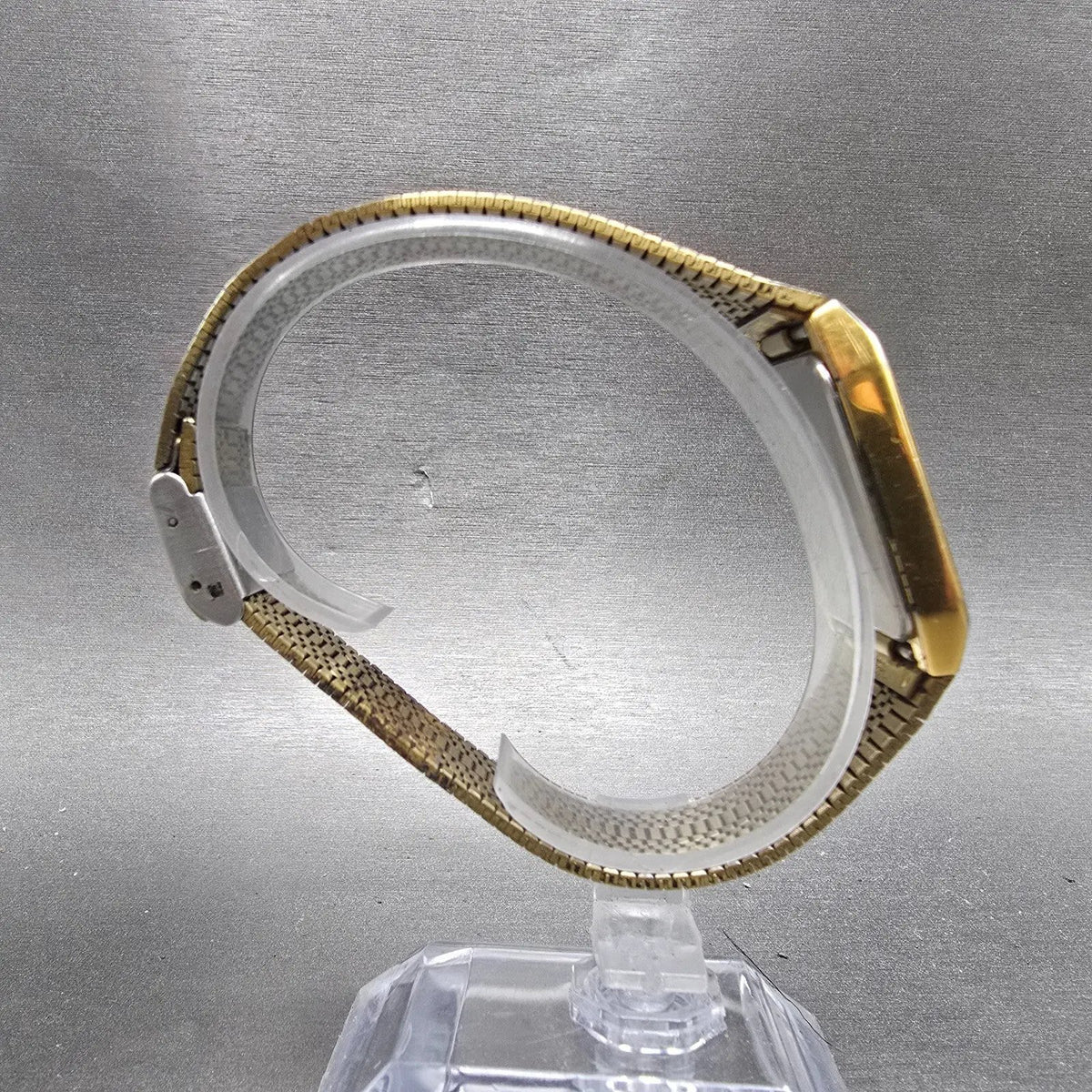 Seiko Tank Watch Men 26mm Gold Dial Gold Tone Rectangle 5Y95-5000 PARTS LP9