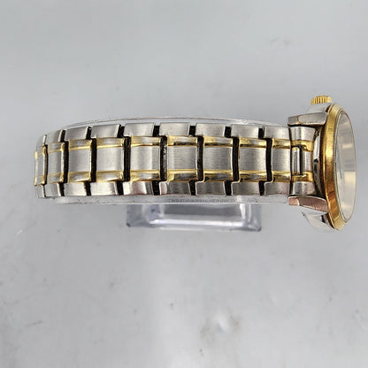 Pulsar Watch Women 22mm Silver Dial Two Tone Date Round VJ22-X025 New Battery