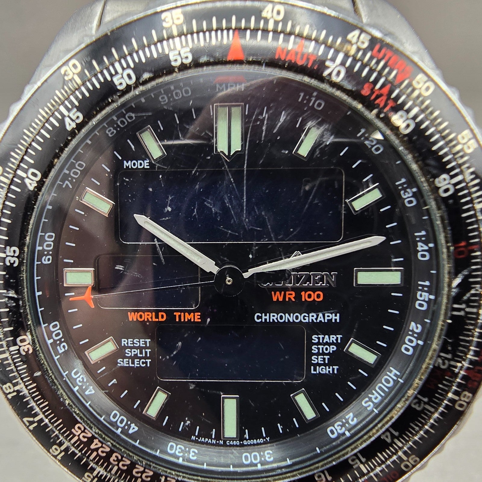 Citizen Promaster Wingman Watch Men 41mm Black Dial Steel Analog Digital PARTS2
