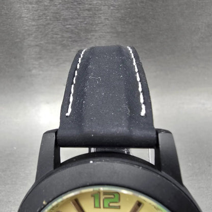 Humvee Watch Men 43mm Cream Dial Black Daydate Round HF19New Battery4