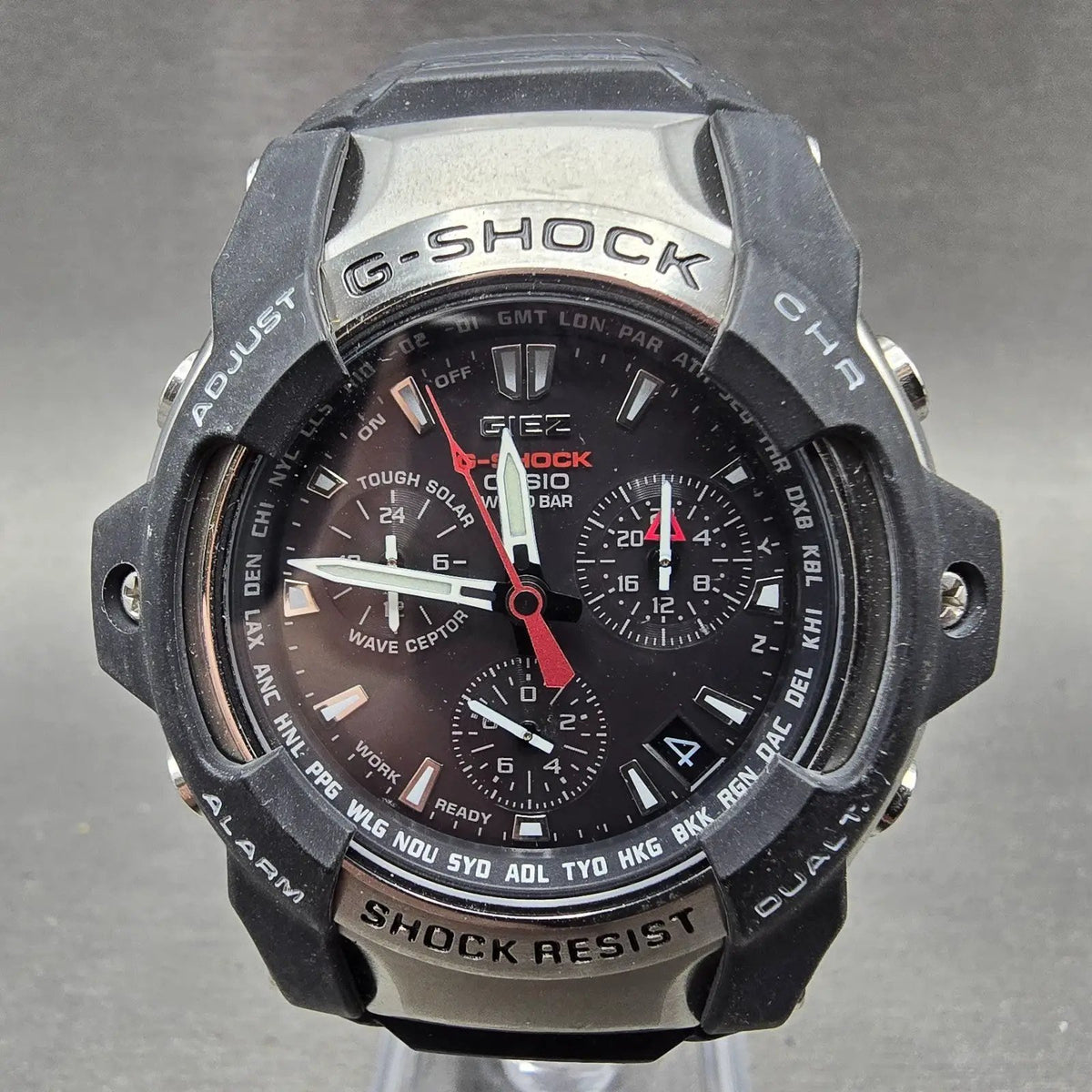 Casio G-Shock GS-1000 Watch Men 47mm Black Dial Black Silver Date Round Works0