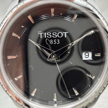 Tissot Couturier Watch Women 32mm Black Dial Steel Diamond Bezel NO CASEBACK1