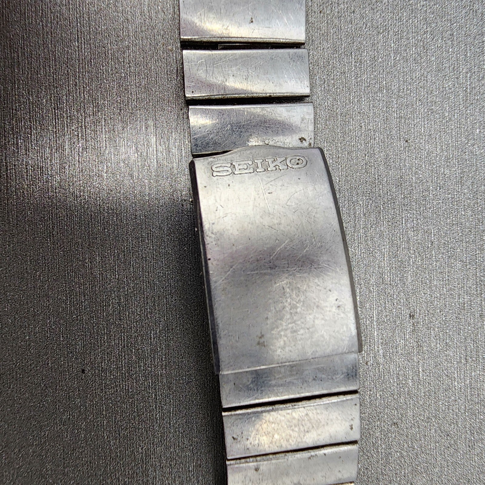 VTG Seiko bracelet 22mm Stainless Steel Tri Folding Clasp Japan made READ!!!2
