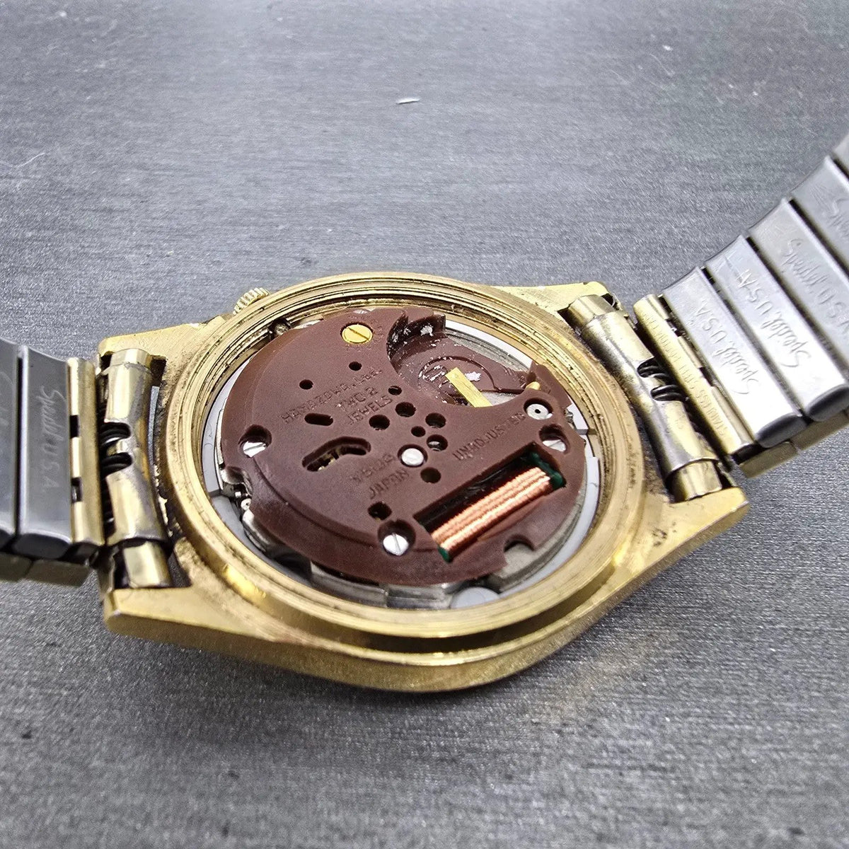 Pulsar Raildroad Approved Watch Men 36mm White Dial Gold Daydate V513 PARTS11