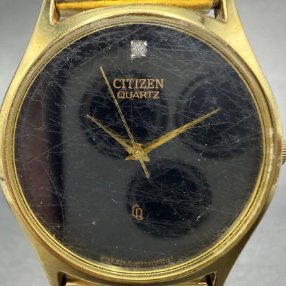Citizen CQ Watch Men 32mm Black Dial Gold Tone Round 6031-K02716 New battery1