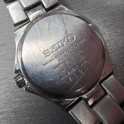 Seiko Coutura Watch Women 24mm Silver Dial Silver Tone Gemmed 1N01-0LE0 New Batt10